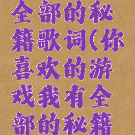 你喜欢的游戏我有全部的秘籍歌词(你喜欢的游戏我有全部的秘籍歌词是什么)