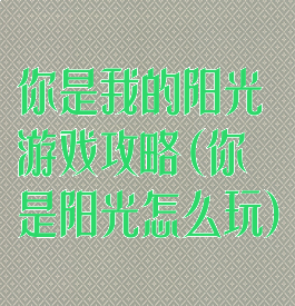 你是我的阳光游戏攻略(你是阳光怎么玩)
