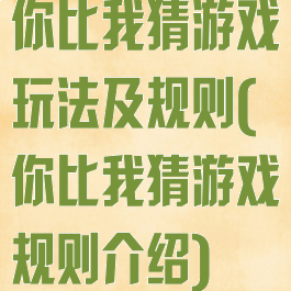 你比我猜游戏玩法及规则(你比我猜游戏规则介绍)