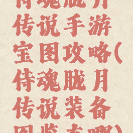 侍魂胧月传说手游宝图攻略(侍魂胧月传说装备图鉴在哪)