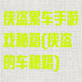侠盗累车手游戏秘籍(侠盗的车秘籍)