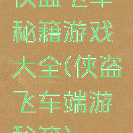 侠盗飞车秘籍游戏大全(侠盗飞车端游秘籍)