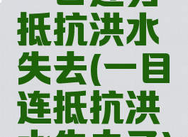一目连为抵抗洪水失去(一目连抵抗洪水失去了)