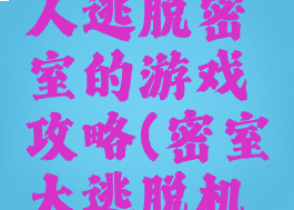 一个机器人逃脱密室的游戏攻略(密室大逃脱机器人)