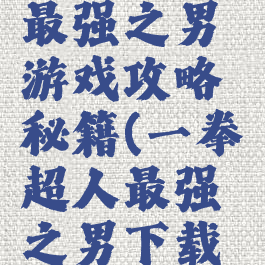 一拳超人最强之男游戏攻略秘籍(一拳超人最强之男下载九游)