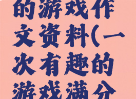一次有趣的游戏作文资料(一次有趣的游戏满分作文)