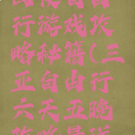 三亚五天四夜自由行游戏攻略秘籍(三亚自由行六天五晚攻略最详细)