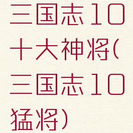 三国志10十大神将(三国志10猛将)