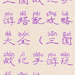三国战纪手游搭配攻略大全(三国战纪手游玩法攻略)