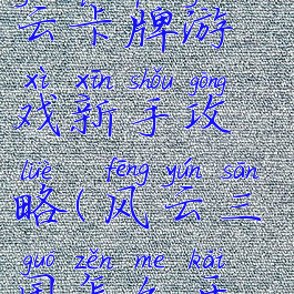 三国挂机风云卡牌游戏新手攻略(风云三国怎么开挂)