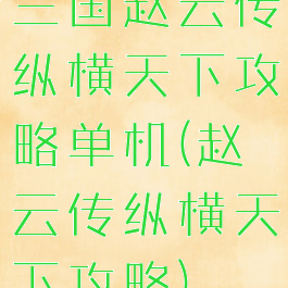 三国赵云传纵横天下攻略单机(赵云传纵横天下攻略)