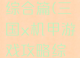 三国x机甲游戏攻略综合篇(三国x机甲游戏攻略综合篇在线观看)