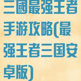 三國最强王者手游攻略(最强王者三国安卓版)