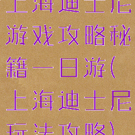 上海迪士尼游戏攻略秘籍一日游(上海迪士尼玩法攻略)