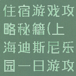 上海迪斯尼住宿游戏攻略秘籍(上海迪斯尼乐园一日游攻略)