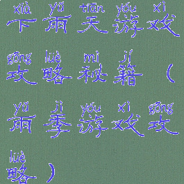 下雨天游戏攻略秘籍(雨季游戏攻略)