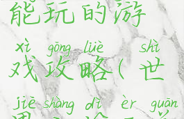 世界上第二能玩的游戏攻略(世界上第二关)