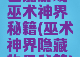 世嘉游戏巫术神界秘籍(巫术神界隐藏物品秘籍)