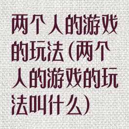 两个人的游戏的玩法(两个人的游戏的玩法叫什么)