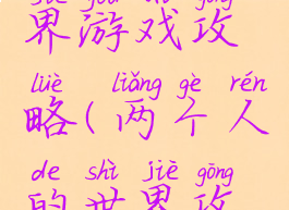 两人的世界游戏攻略(两个人的世界攻略)