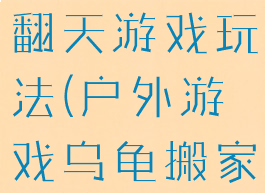 乌龟搬家乐翻天游戏玩法(户外游戏乌龟搬家乐翻天)