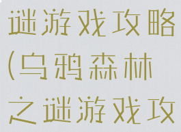 乌鸦森林之谜游戏攻略(乌鸦森林之谜游戏攻略视频)