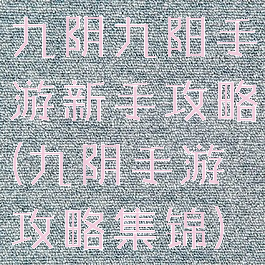 九阴九阳手游新手攻略(九阴手游攻略集锦)