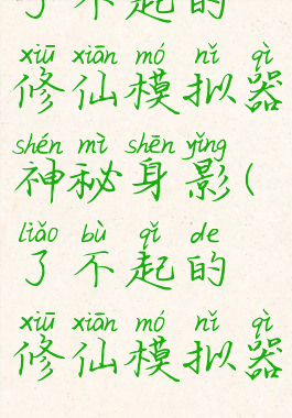 了不起的修仙模拟器神秘身影(了不起的修仙模拟器)