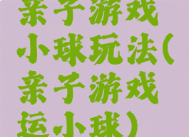 亲子游戏小球玩法(亲子游戏运小球)