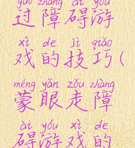 亲子蒙眼过障碍游戏的技巧(蒙眼走障碍游戏的感受)