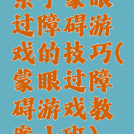亲子蒙眼过障碍游戏的技巧(蒙眼过障碍游戏教案小班)