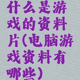 什么是游戏的资料片(电脑游戏资料有哪些)