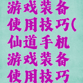 仙道手机游戏装备使用技巧(仙道手机游戏装备使用技巧视频)