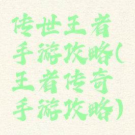 传世王者手游攻略(王者传奇手游攻略)
