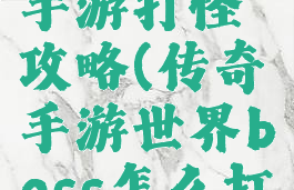 传奇世界手游打怪攻略(传奇手游世界boss怎么打)