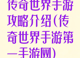传奇世界手游攻略介绍(传奇世界手游第一手游网)