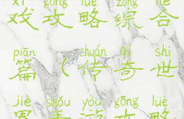 传奇世界游戏攻略综合篇(传奇世界手游攻略)