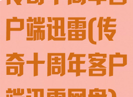 传奇十周年客户端迅雷(传奇十周年客户端迅雷网盘)