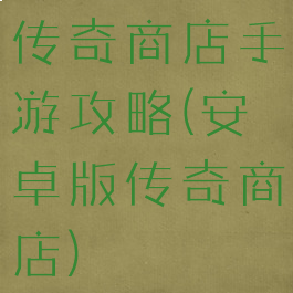 传奇商店手游攻略(安卓版传奇商店)