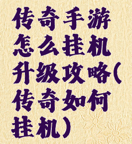 传奇手游怎么挂机升级攻略(传奇如何挂机)