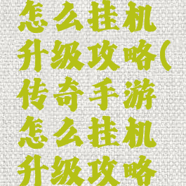 传奇手游怎么挂机升级攻略(传奇手游怎么挂机升级攻略图)