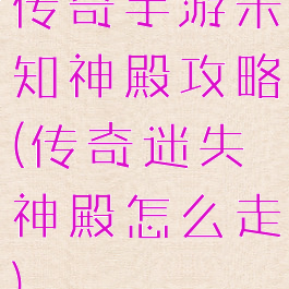 传奇手游未知神殿攻略(传奇迷失神殿怎么走)