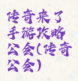 传奇来了手游攻略公会(传奇公会)
