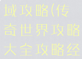 传奇游戏领域攻略(传奇世界攻略大全攻略经典区)