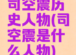 司空震历史人物(司空震是什么人物)