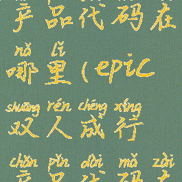 双人成行产品代码在哪里(epic双人成行产品代码在哪里)