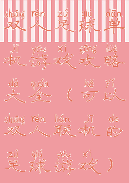 双人足球单机游戏攻略大全(可以双人联机的足球游戏)