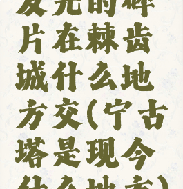 发光的碎片在棘齿城什么地方交(宁古塔是现今什么地方)