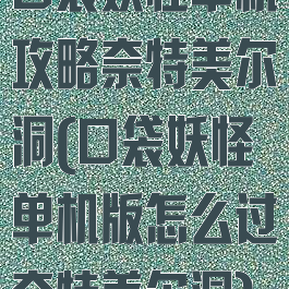 口袋妖怪单机攻略奈特美尔洞(口袋妖怪单机版怎么过奈特美尔洞)