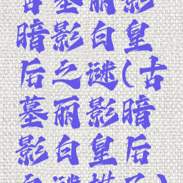 古墓丽影暗影白皇后之谜(古墓丽影暗影白皇后之谜棋子)
